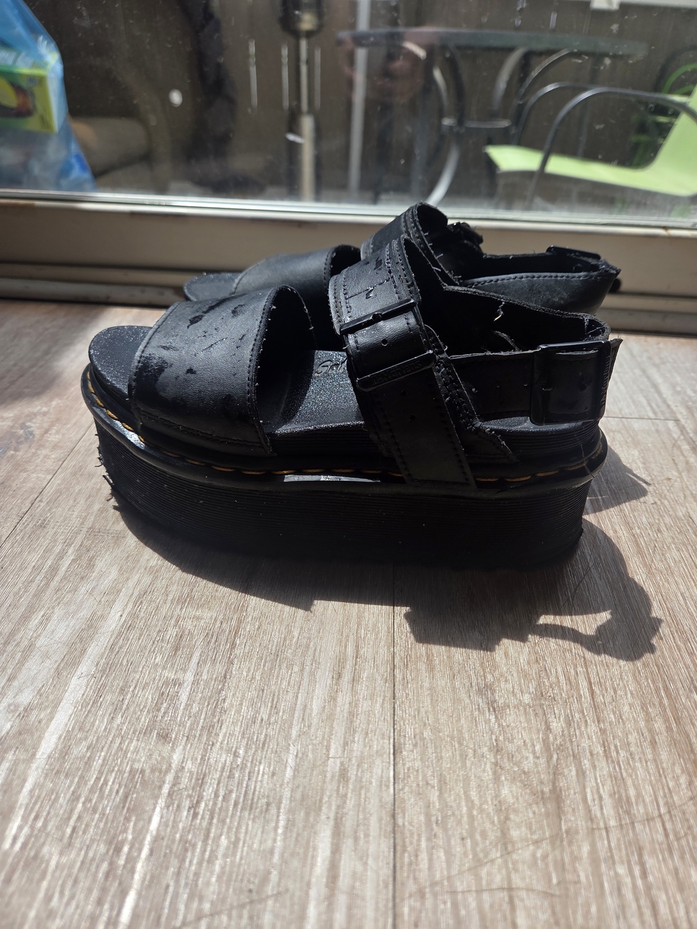 Dr Martens Size 6 Black Platform Sandals - Adjustable Straps